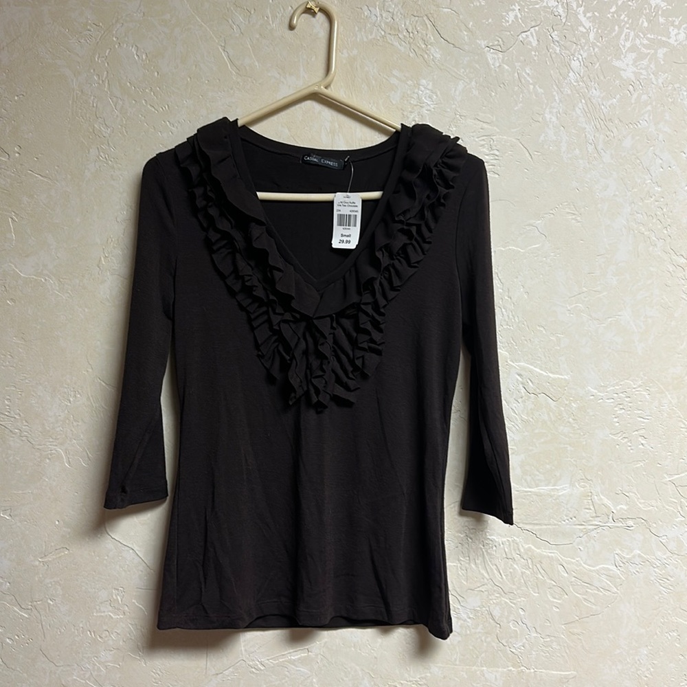 Dark brown never worn knit top